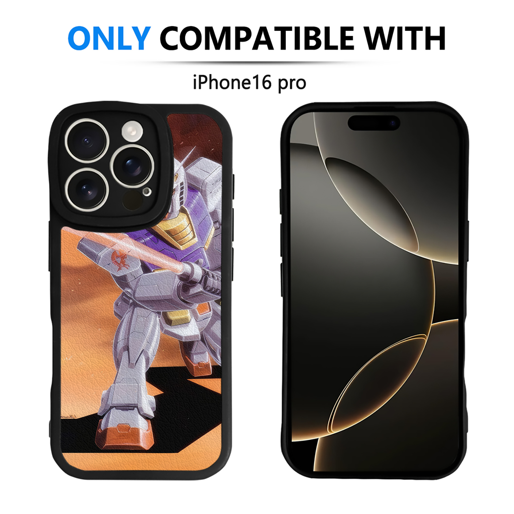 （画像用） 機動戦士ガンダム Mobile Suit Gundam 【iPhone 16シリーズ対応】シリコンスマホケース（レザー調） 材質：シリコン